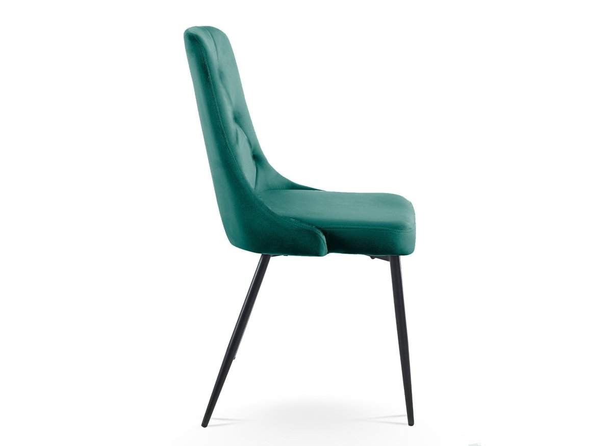 Lot de 4 chaises design en velours vert OLVEA - DécoInParis
