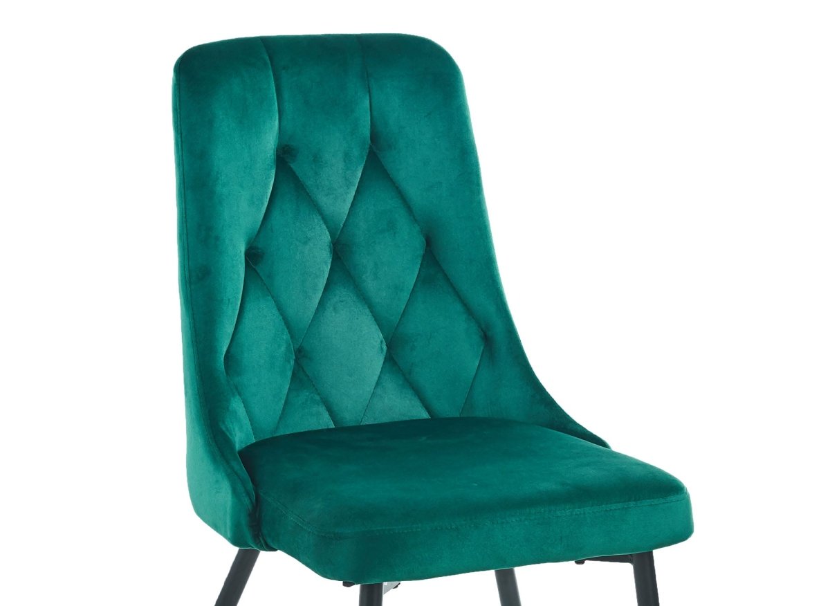 Lot de 4 chaises design en velours vert OLVEA - DécoInParis