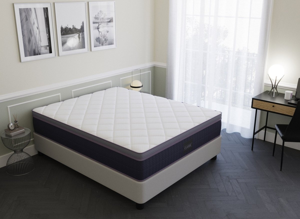 Matelas hybride CLASSIC 180 x 200 cm ressorts ensachés et mémoire de forme épaisseur 31 cm - DécoInParis