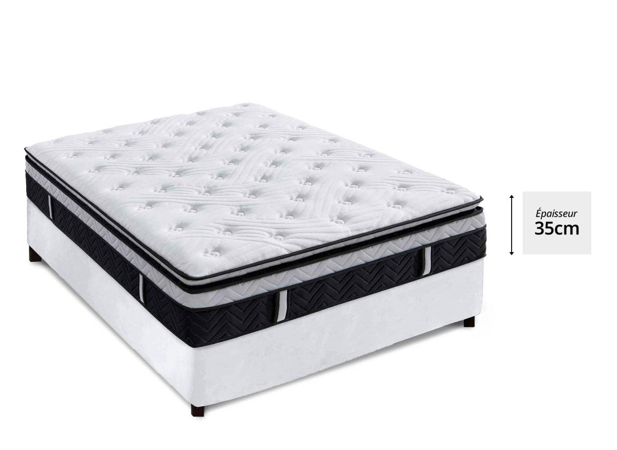 Matelas hybride mémoire de forme 160 x 200 cm épaisseur 35 cm - CLOUDY - DécoInParis