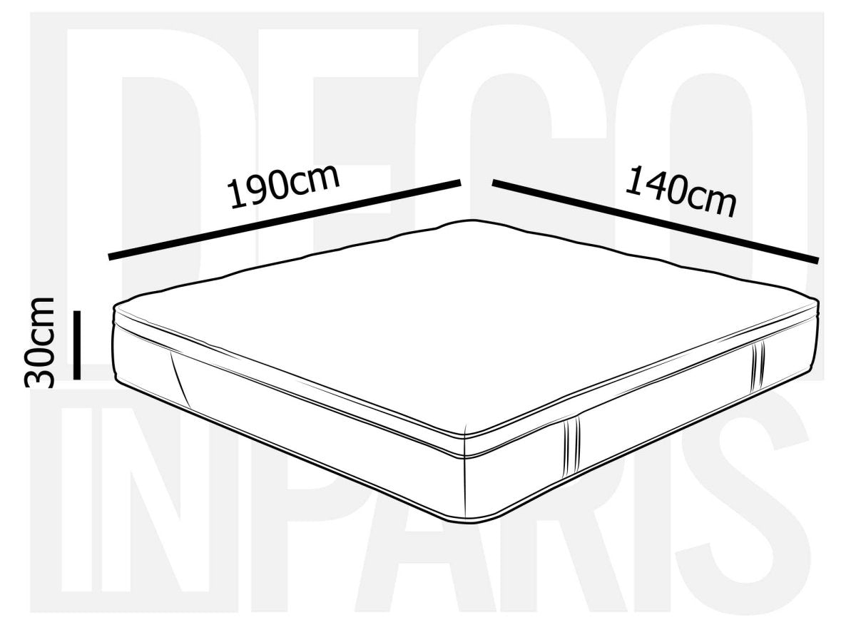 Matelas hybride mousse et ressorts ensachés 140 x 190 cm épaisseur 30 cm MANOA - DécoInParis