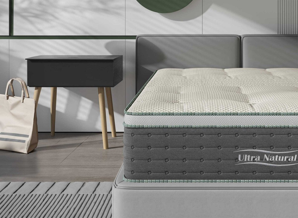 Matelas hybride NATURAL 140 x 190 cm ressorts ensachés et soie épaisseur 29 cm - DécoInParis