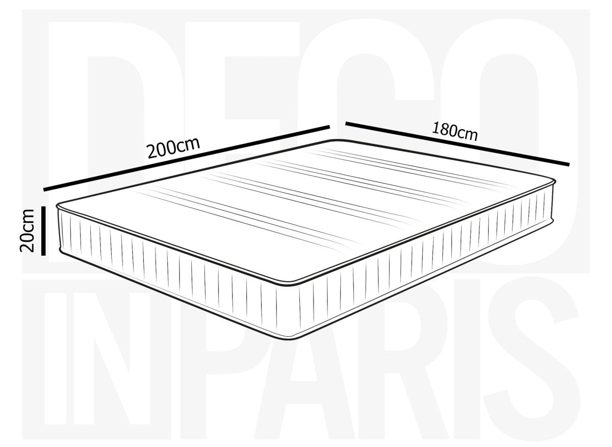 Matelas mousse 180 x 200 cm épaisseur 20 cm AWAN - DécoInParis