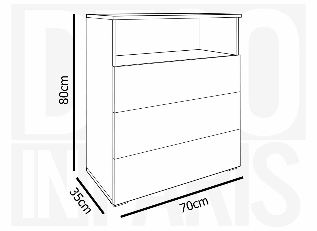 Meuble à chaussures 3 tiroirs et 1 niche noir BAKI - DécoInParis
