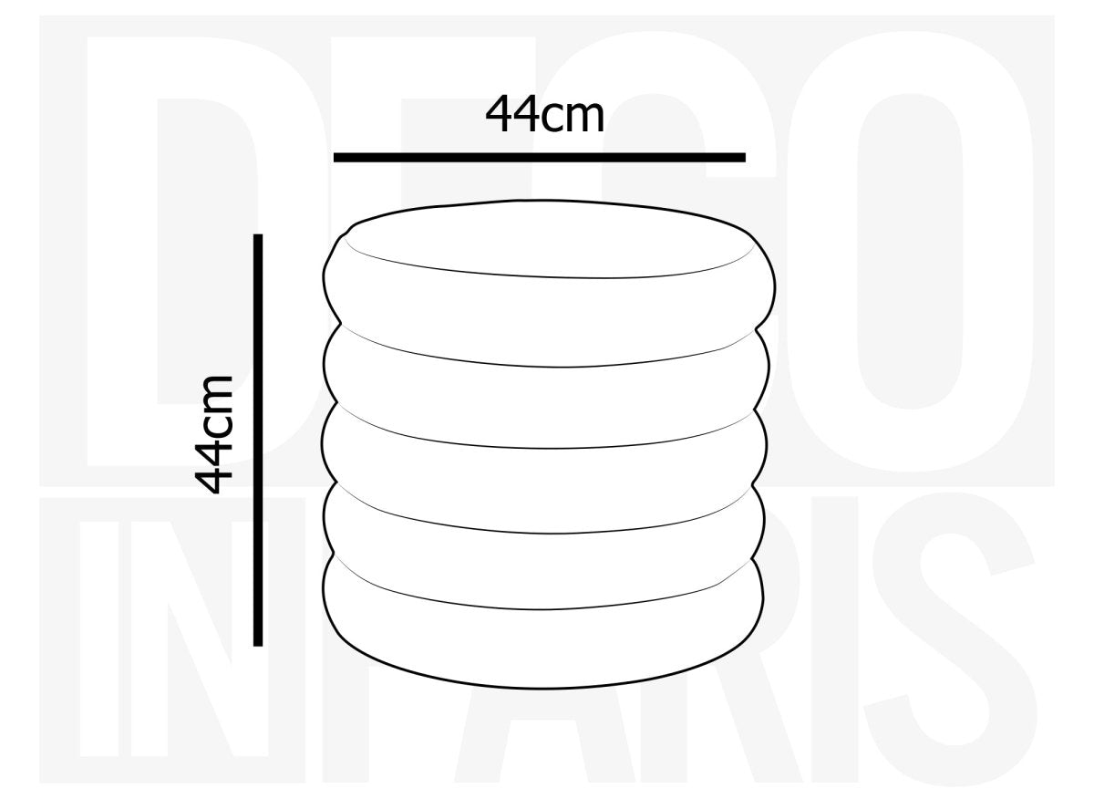 Pouf coffre en tissu effet peau de mouton gris BALTO - DécoInParis