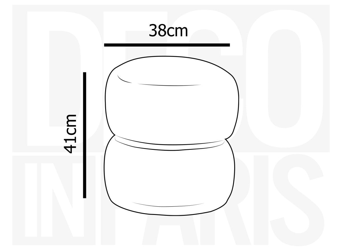 Pouf design en tissu effet peau de mouton gris NESSY - DécoInParis