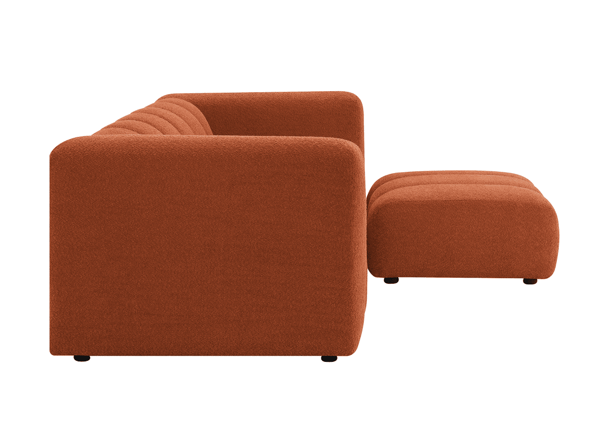 Pouf en tissu bouclette terracotta AELIS - DécoInParis