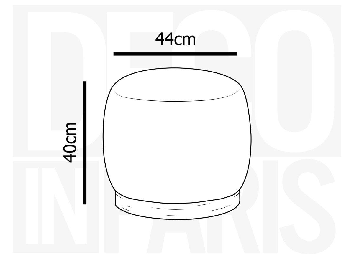 Pouf en tissu effet peau de mouton gris et bois VALEA - DécoInParis