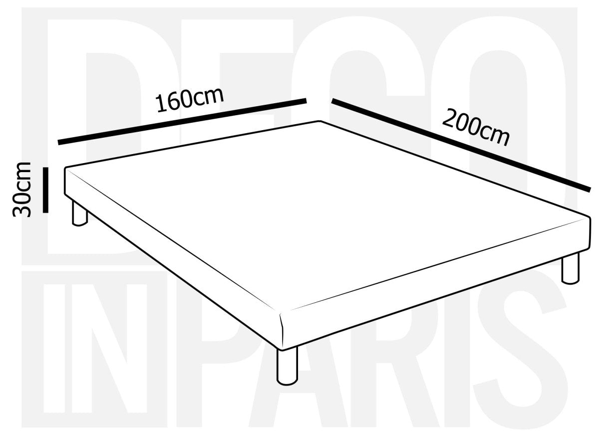 Sommier tapissier 160 X 200 cm + 4 pieds - DécoInParis