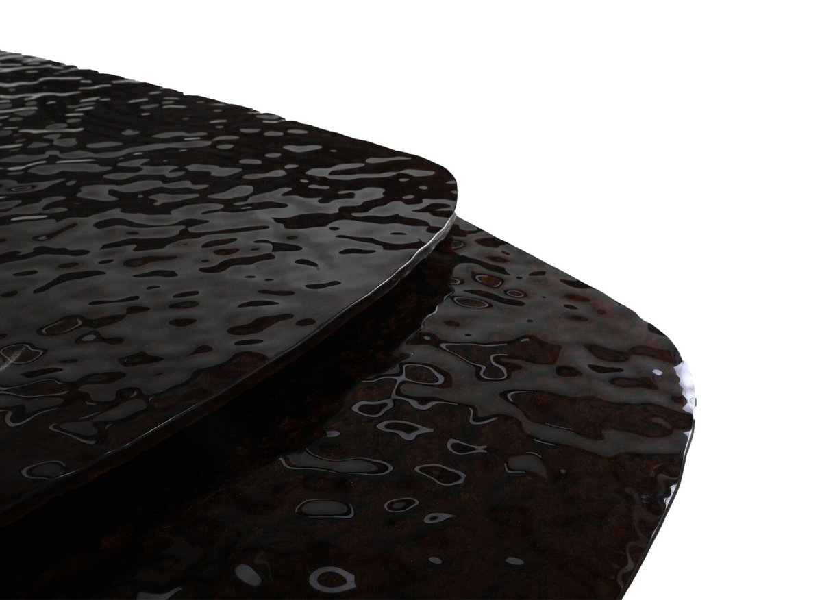 Table à manger extensible en verre trempé noir 6 - 10 personnes PARIS - DécoInParis