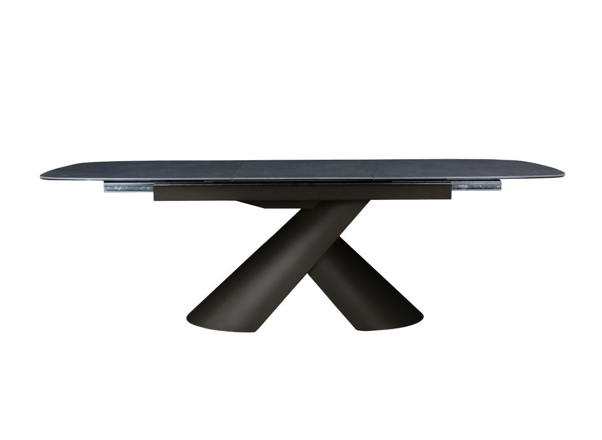 Table à manger extensible pieds métal marron plateau céramique 180-240 cm MILANO - DécoInParis