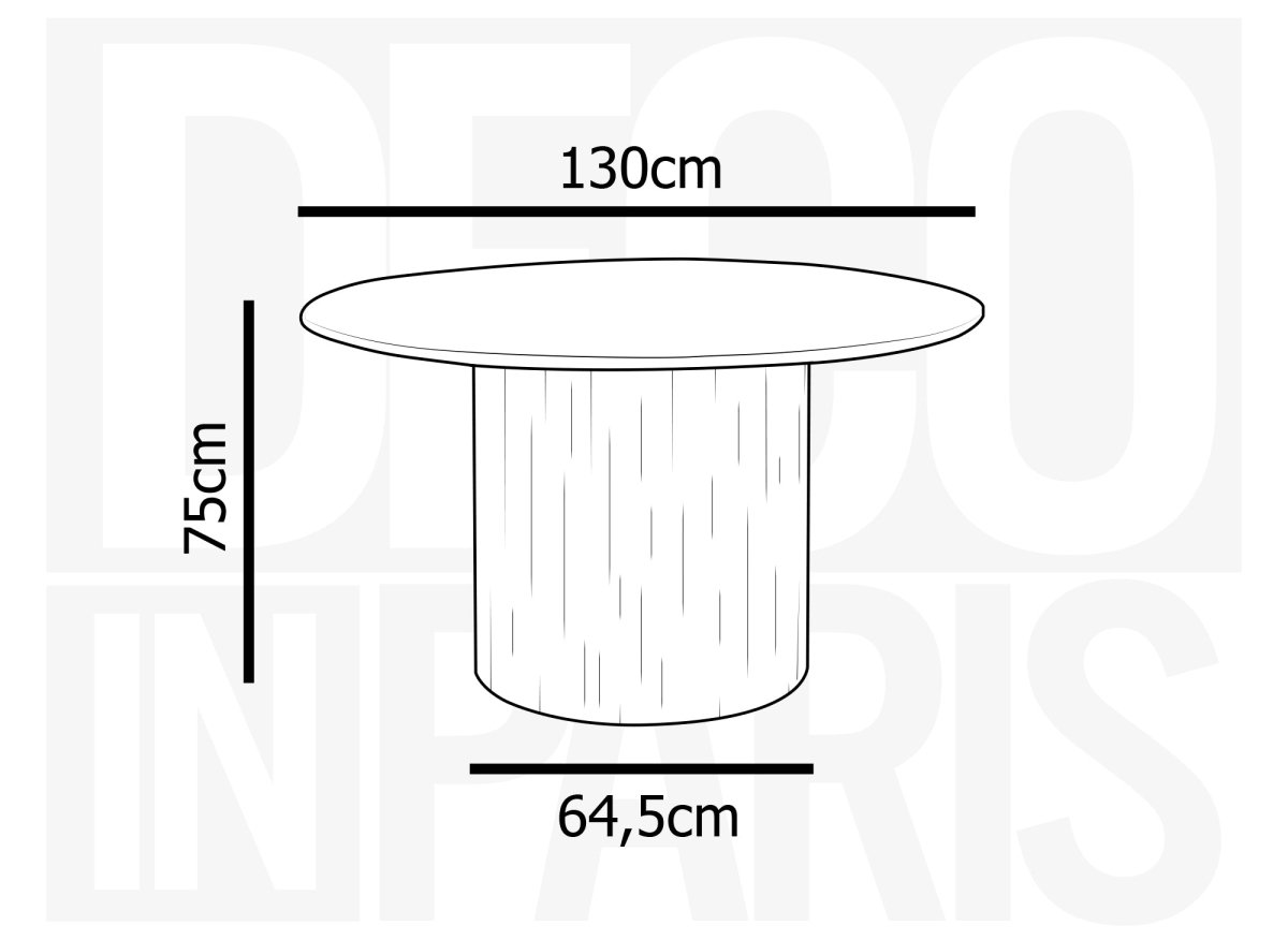Table à manger ronde en marbre composite beige 4 personnes DHARA - DécoInParis