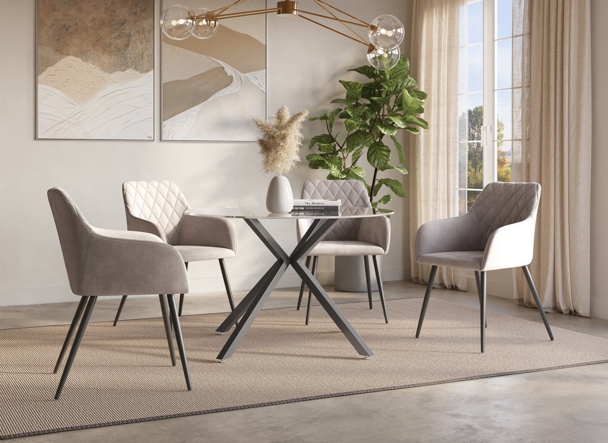 Table à manger ronde en verre CUBA - DécoInParis