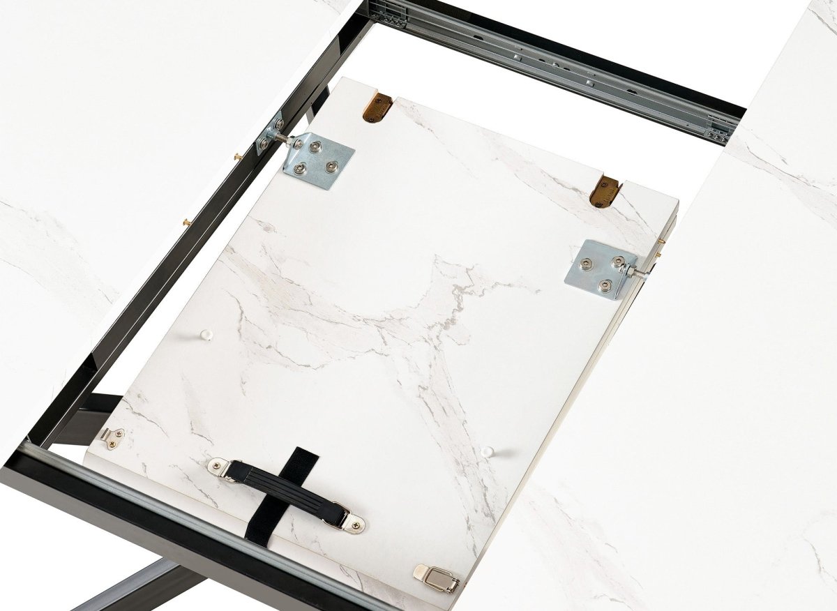 Table à manger ronde extensible blanc KOBY - DécoInParis