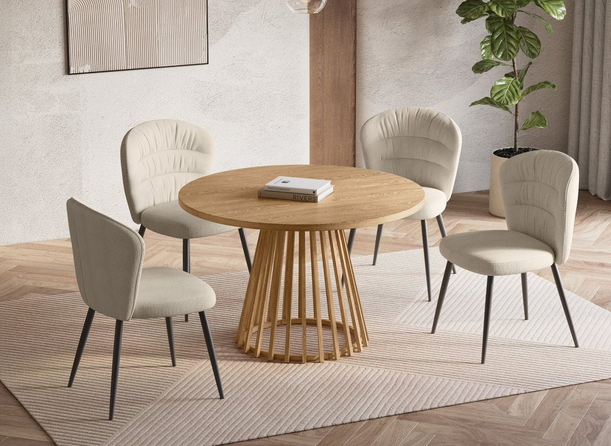 Table à manger ronde pied design HIBEA - DécoInParis