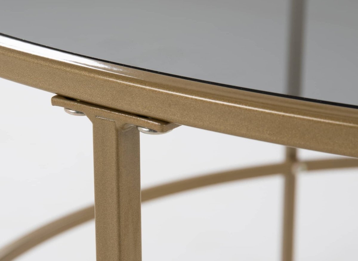 Table basse en verre noir et métal THESSA - DécoInParis
