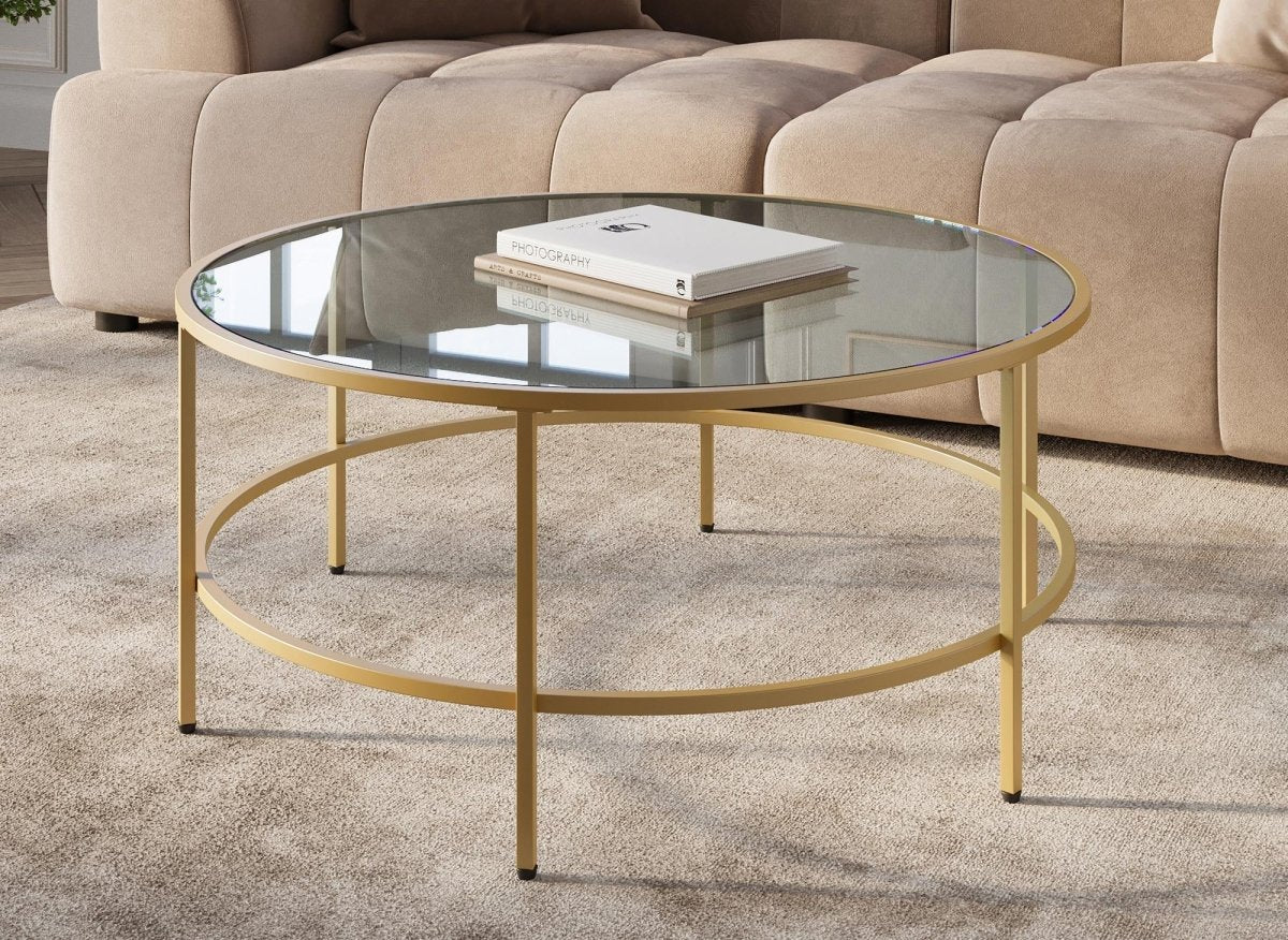 Table basse en verre noir et métal THESSA - DécoInParis