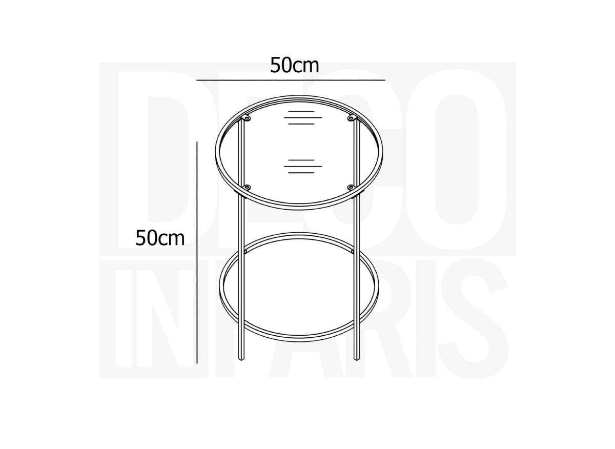 Table basse ronde en verre et métal OLIVE - DécoInParis
