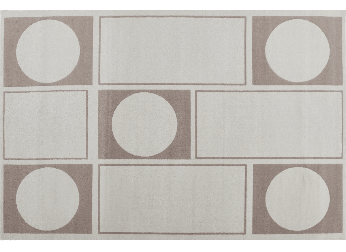 Tapis à formes géométriques beige et marron 200 x 290 cm SIENNA - DécoInParis