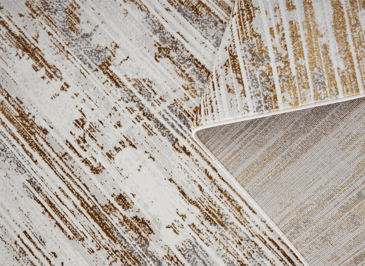 Tapis abstrait beige marron 160 x 230 cm PATINA - DécoInParis