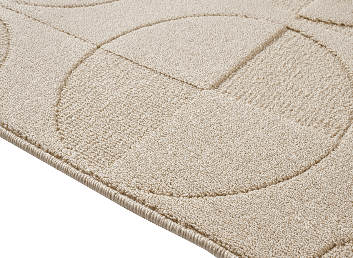 Tapis beige à motifs ronds 160 x 230 cm PURO - DécoInParis