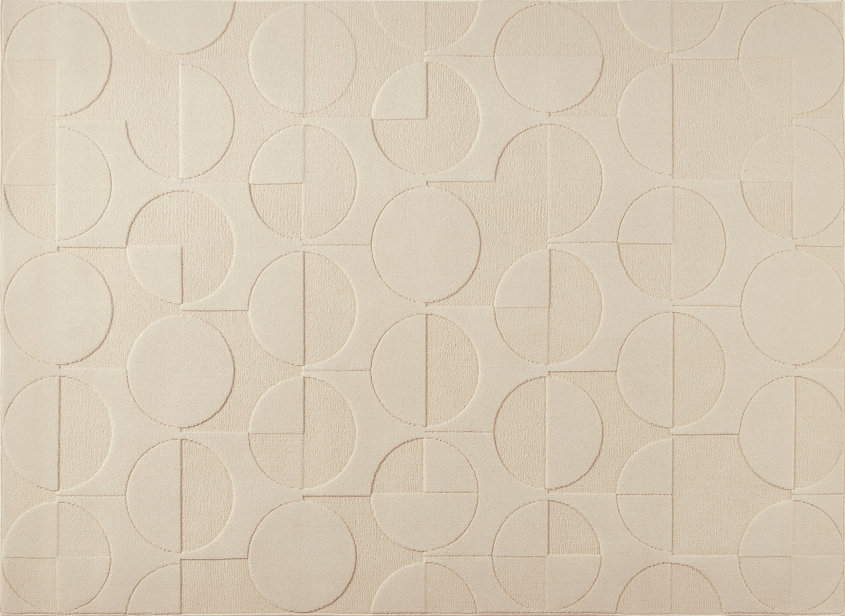 Tapis beige à motifs ronds 200 x 290 cm PURO - DécoInParis