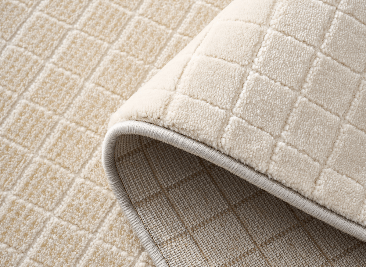 Tapis beige à petits carreaux 200 x 290 cm TALO - DécoInParis