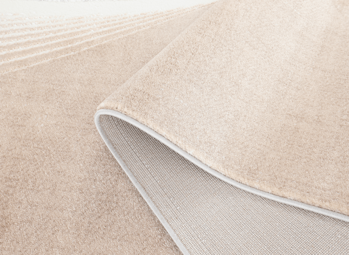 Tapis beige et gris à motifs blancs 200 x 290 cm PORTO - DécoInParis