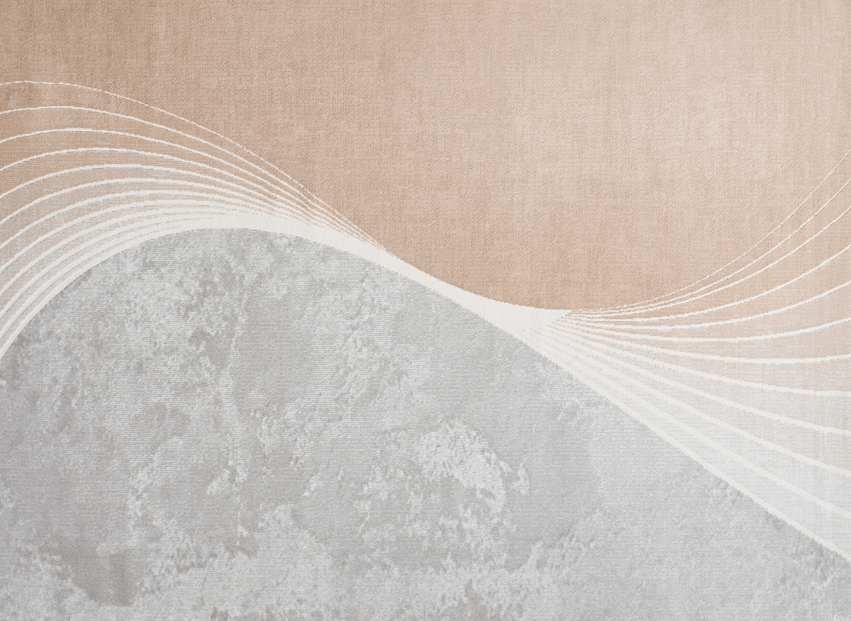 Tapis beige et gris à motifs blancs 200 x 290 cm PORTO - DécoInParis