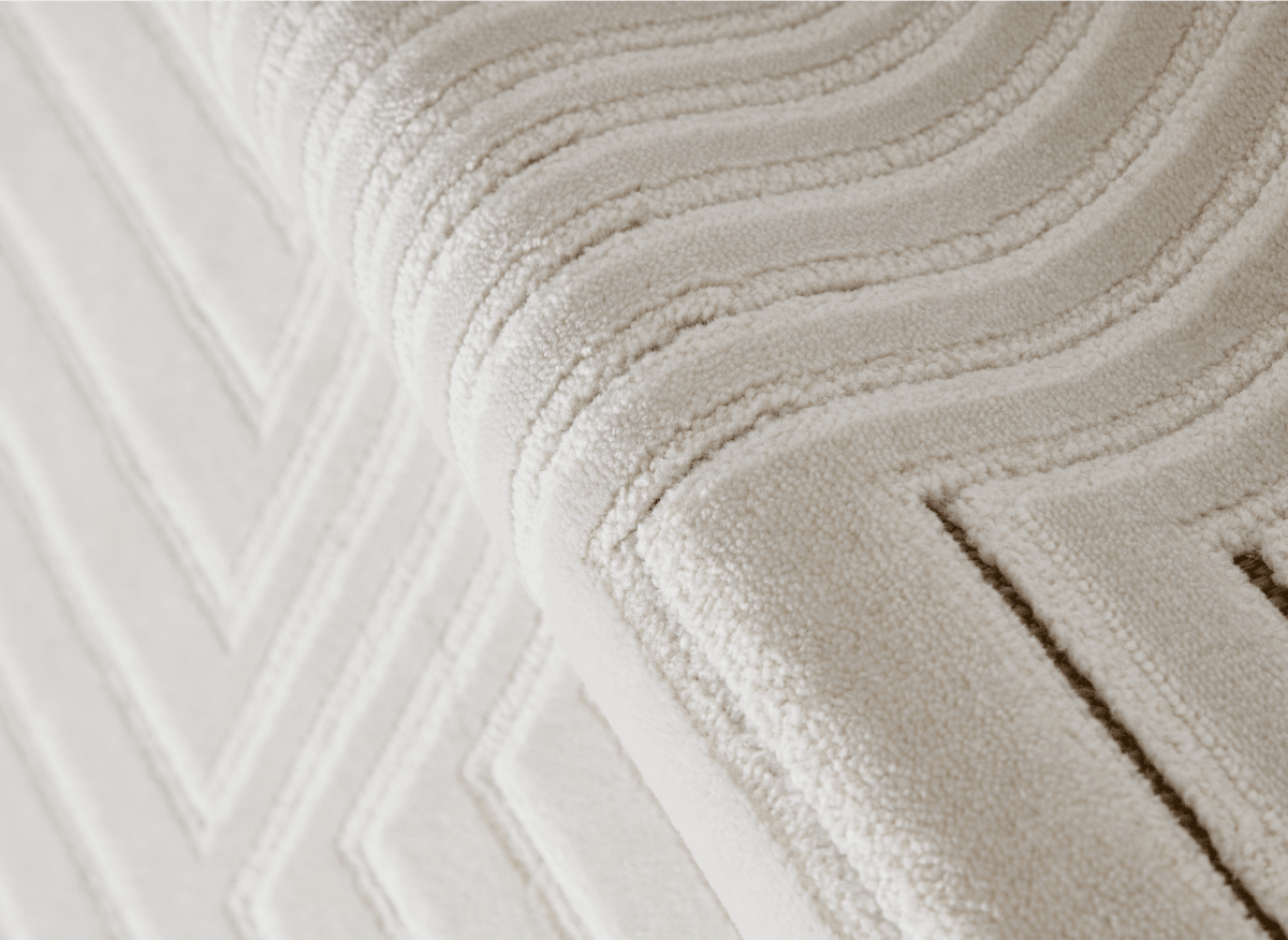 Tapis blanc écru à motifs chevrons 200 x 290 cm AMONA - DécoInParis