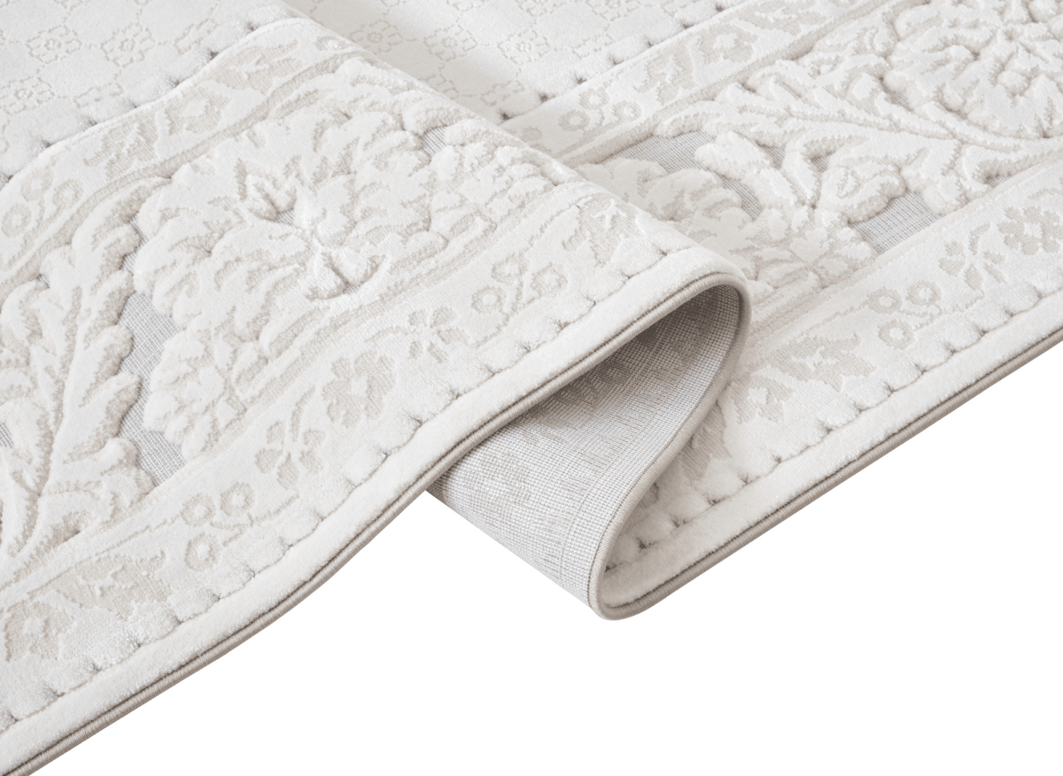 Tapis blanc écru effet moulure parisienne 154 x 230 cm CESAR - DécoInParis