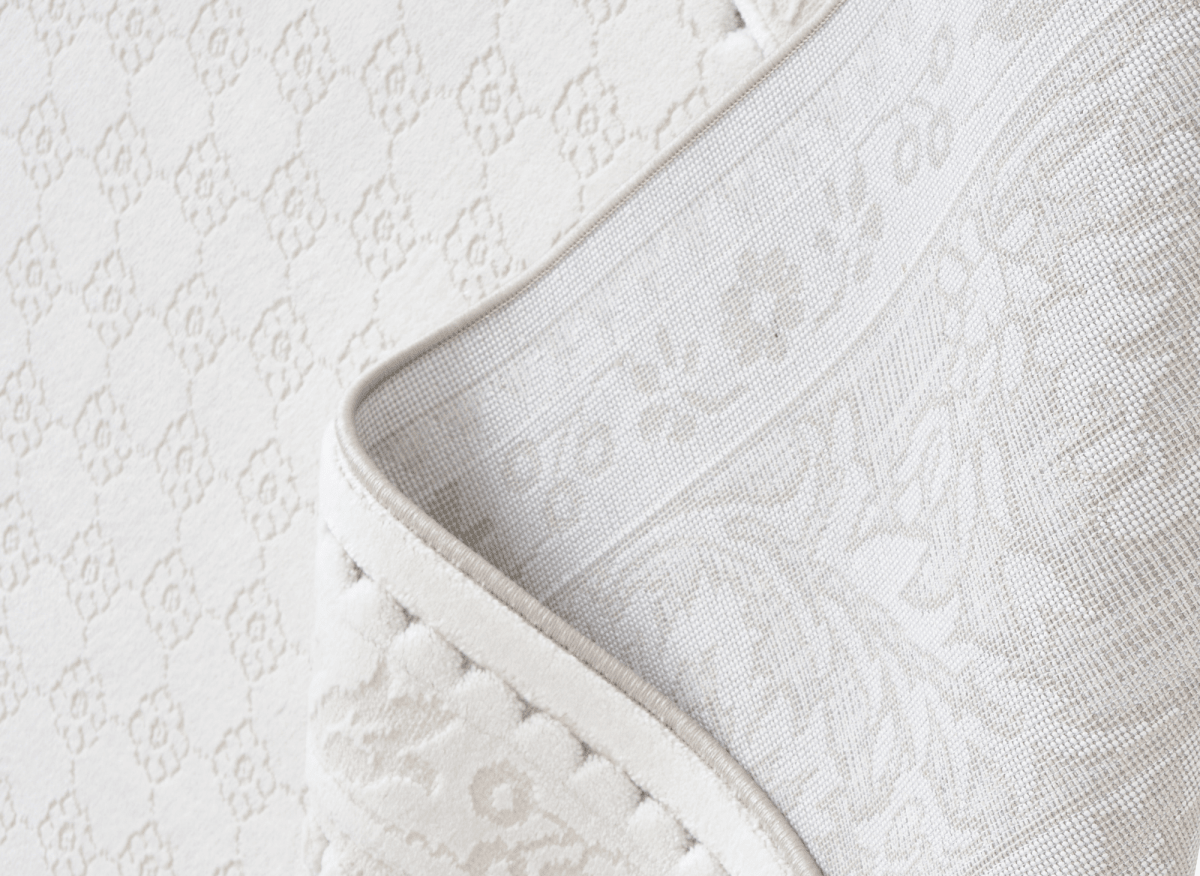 Tapis blanc écru effet moulure parisienne 192 x 290 cm CESAR - DécoInParis