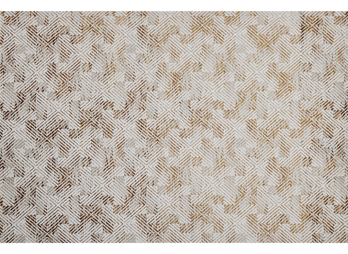 Tapis géométrique beige et marron 160 x 230 cm CARAMEL - DécoInParis