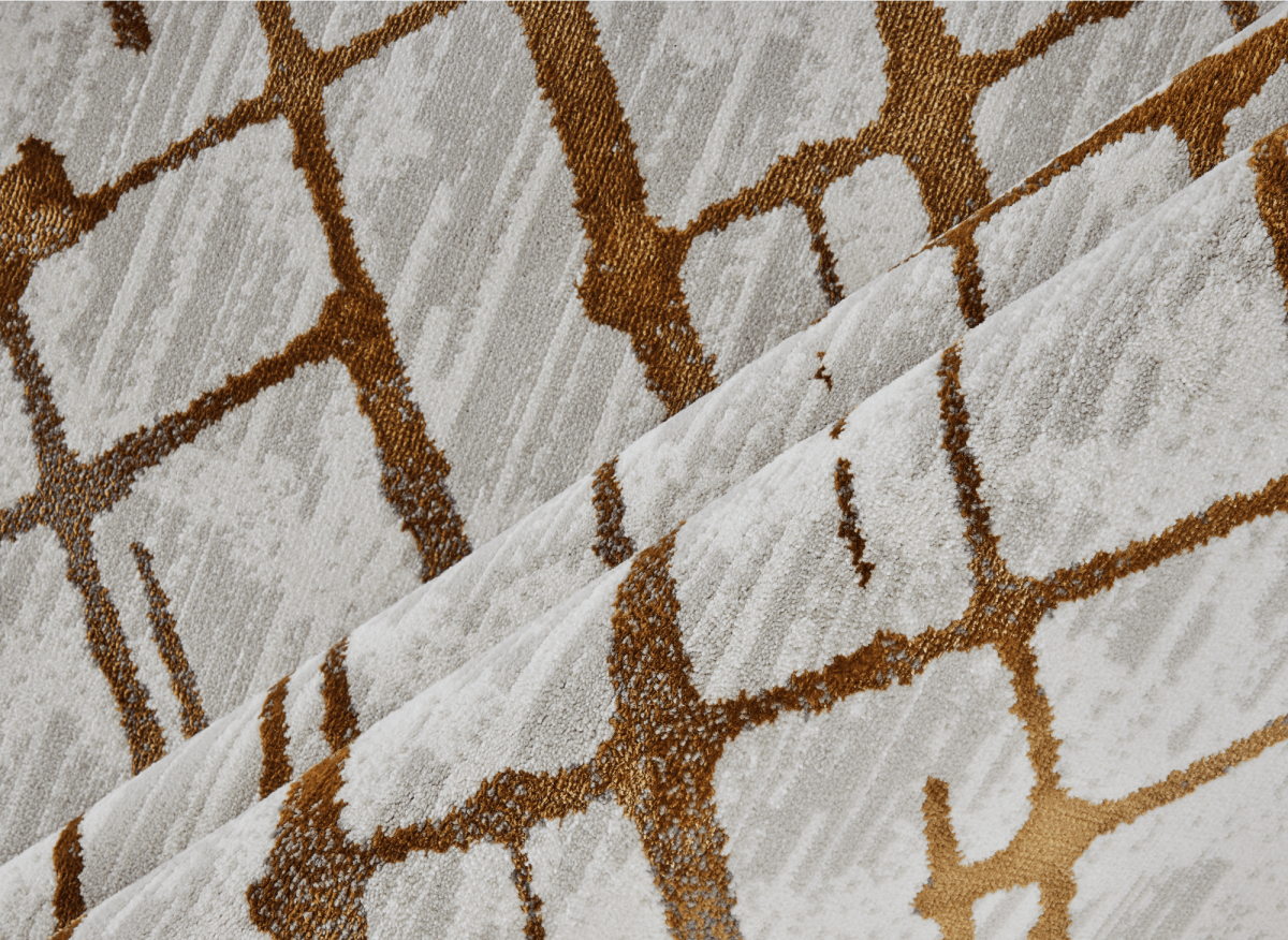 Tapis géométrique taupe et marron 160 x 230 cm LATTICE - DécoInParis