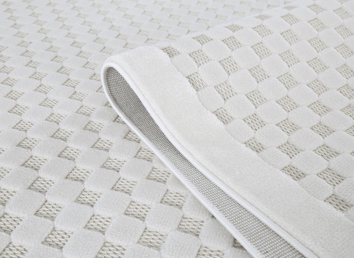 Tapis gris à motifs carreaux 200 x 290 cm MATILA - DécoInParis