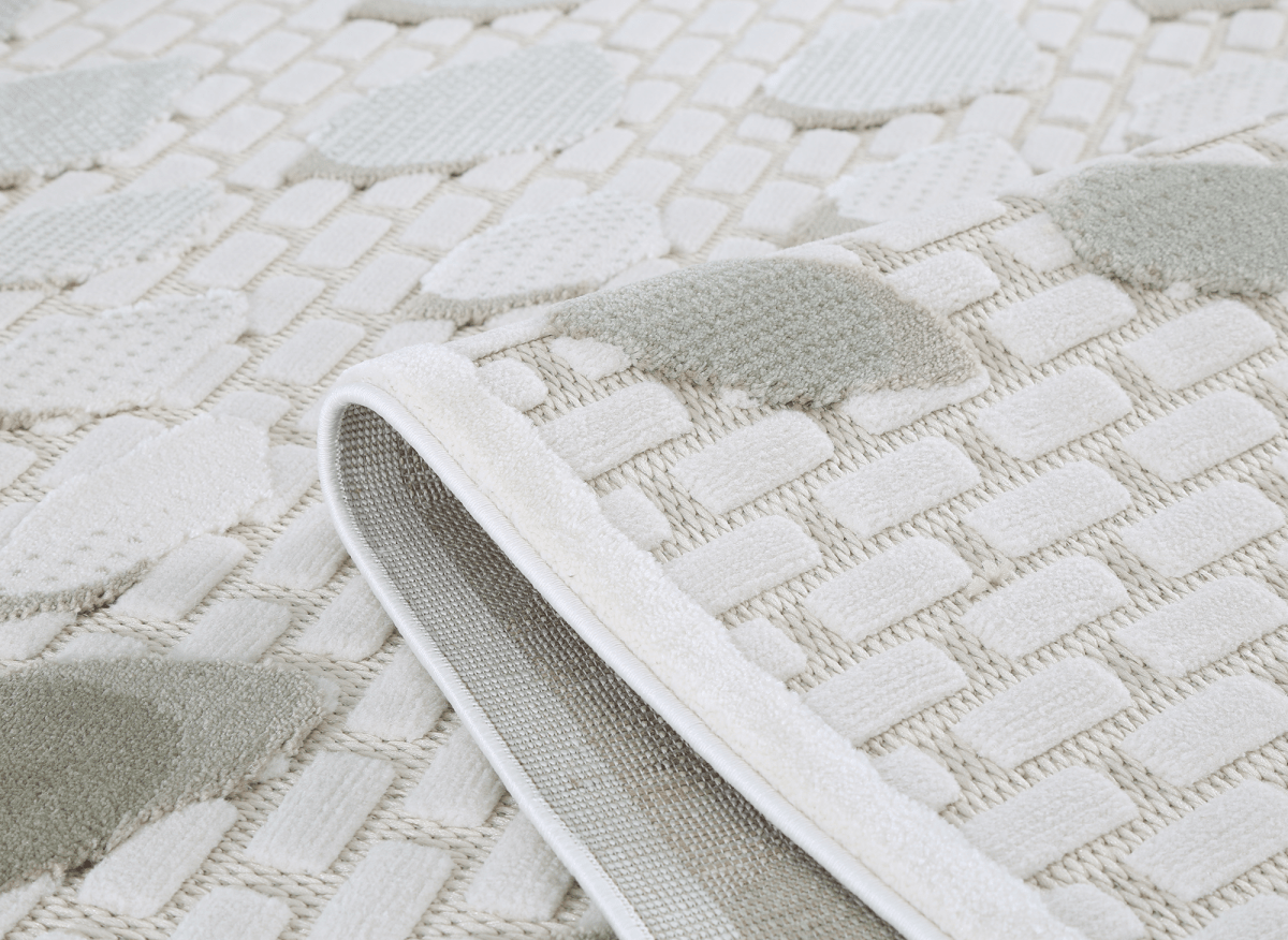 Tapis gris à motifs écailles 200 x 290 cm OLERA - DécoInParis