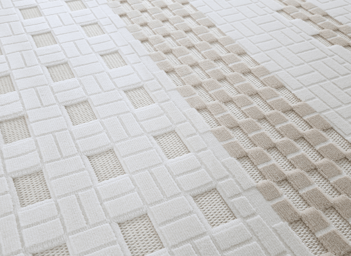 Tapis gris à motifs graphiques 200 x 290 cm ORCHIDÉE - DécoInParis