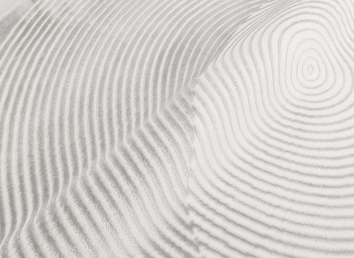 Tapis gris à motifs ronds 200 x 290 cm UTAH - DécoInParis