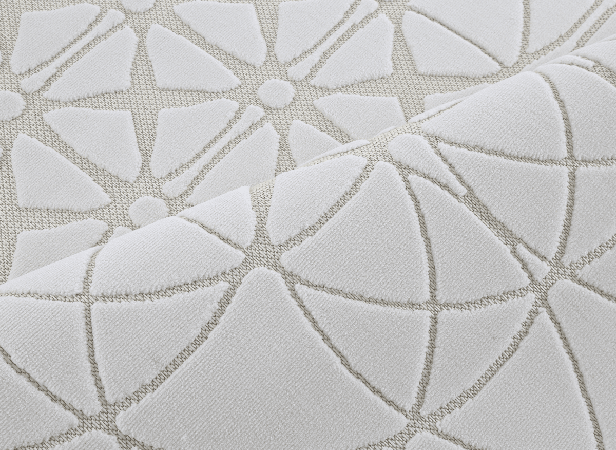 Tapis gris à motifs rosaces 160 x 230 cm SINGAPOUR - DécoInParis