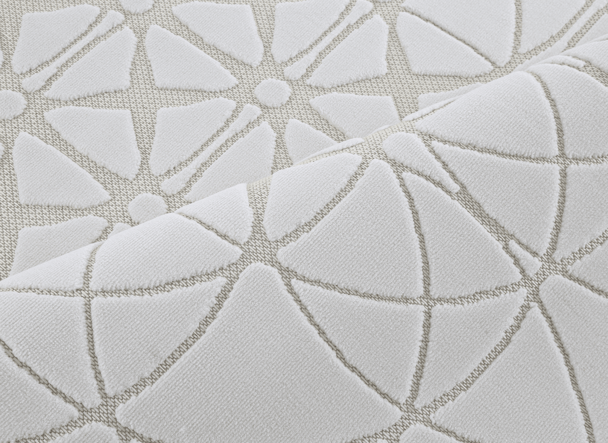 Tapis gris à motifs rosaces 160 x 230 cm SINGAPOUR - DécoInParis