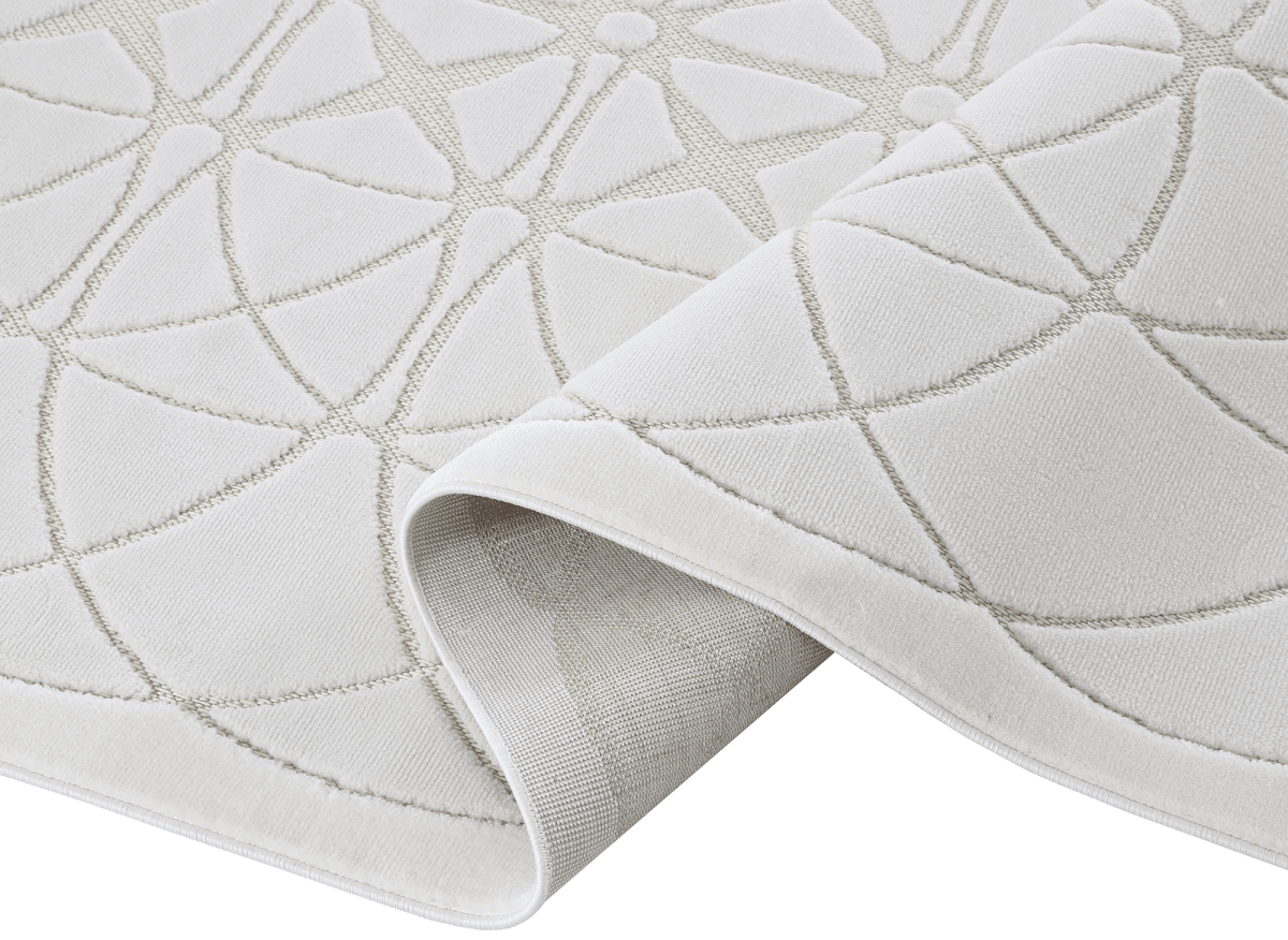 Tapis gris à motifs rosaces 160 x 230 cm SINGAPOUR - DécoInParis