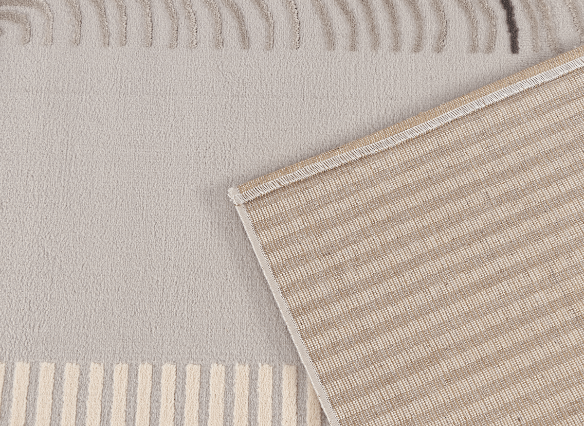 Tapis gris et beige à motifs 200 x 290 cm LYAH - DécoInParis