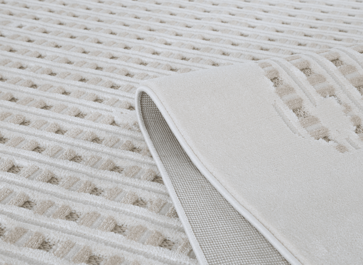 Tapis gris et taupe à motifs graphique 160 x 230 cm SIRMA - DécoInParis