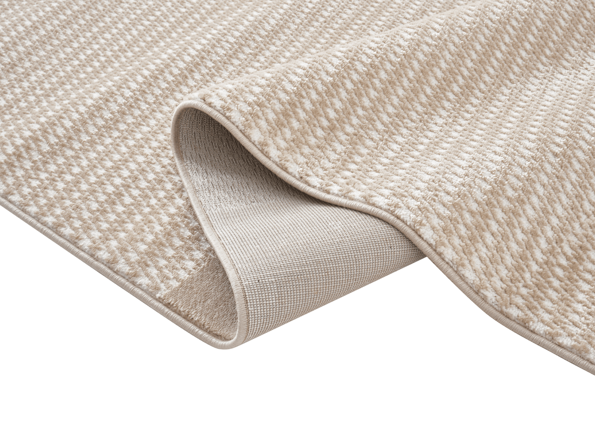 Tapis minimaliste beige et blanc 160 x 230 cm RIBBON - DécoInParis