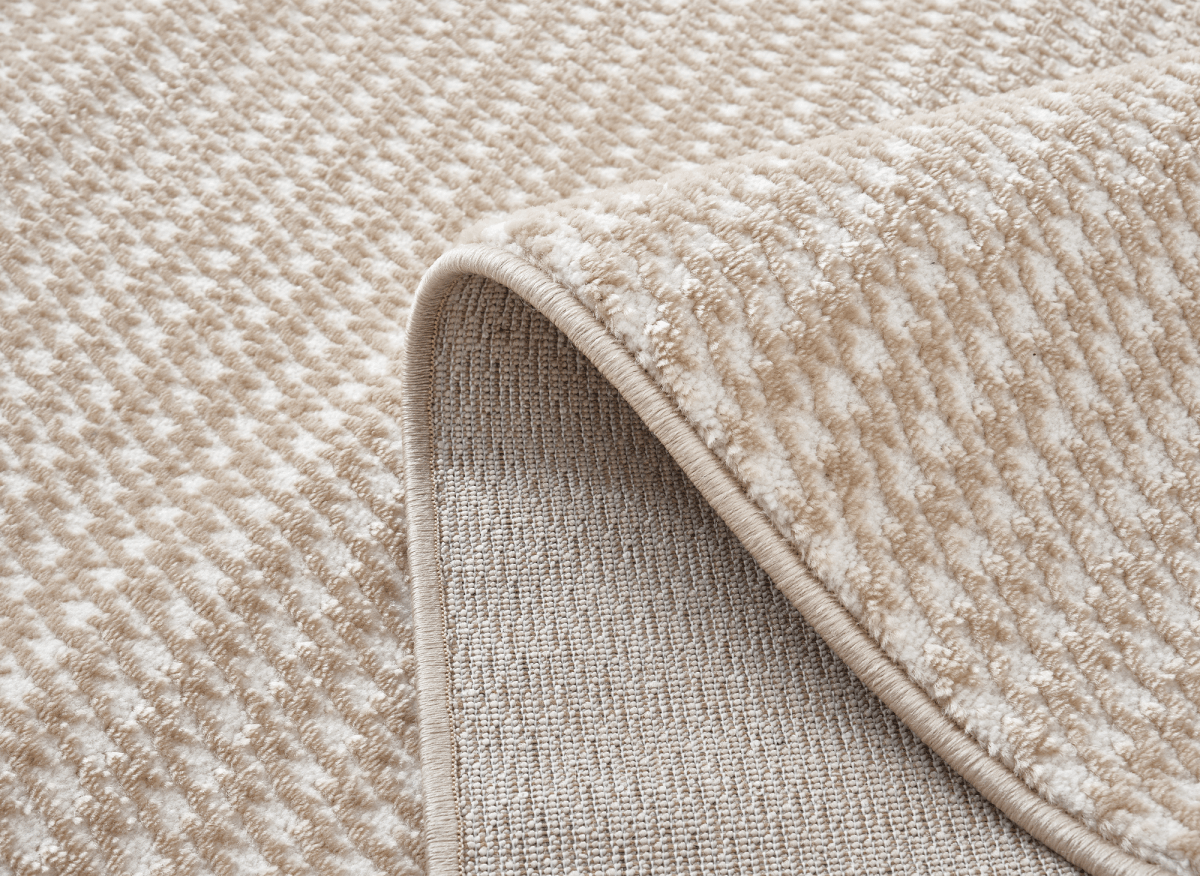 Tapis minimaliste beige et blanc 160 x 230 cm RIBBON - DécoInParis