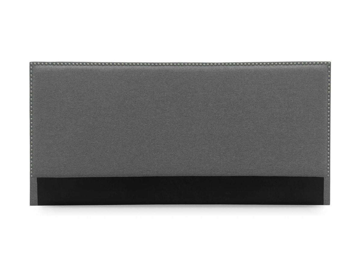 Tête de lit cloutée en tissu lin gris 180 cm LINDA - DécoInParis